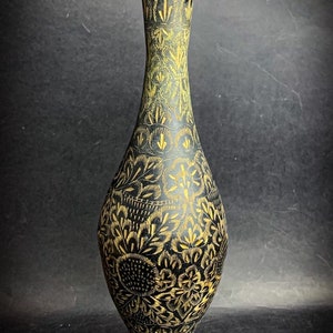 Indian Vintage Vase, Engraved Ornaments Brass Vase, from 1960-1970s. Antique Brass Vase, Large Size Beautiful Vase, Oriental Home Decor,