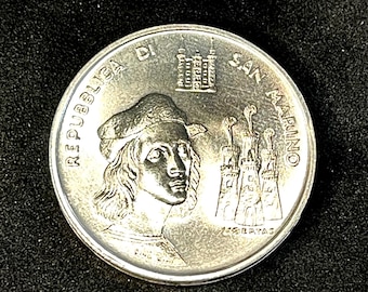 イタリア硬貨 500リラ イタリア銀行創立100周年記念 | 女性の頭部