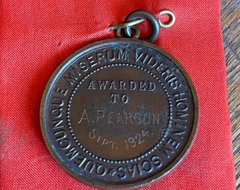 Rare Royal Life Saving Society Medal, September 1924, Historical Lifesaving Award, A. Pearson, Phaleristic Collection, Royal British Award
