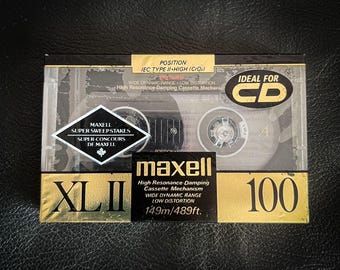 Amazing Sound Reproduction Cassette Taps Maxell XLII 100 Minutes. CD Tapes Cassette Mechanism. Sound. 1990s Music Tape Record Cosplay VTG