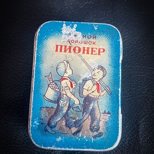 Blechdose aus der UdSSR, Zinnsammlung, Vintage UdSSR-Dose, Zahnpulverdose, Zahnpasta-Pulverdose, Dosensammlung