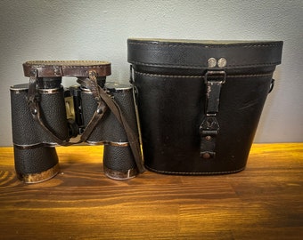 10x50 BEH Dienstglas, WW2 Officers Binoculars,  Authentic Leather Case, Rare Collectible Military Gear, Top Condition, WW2 Military History