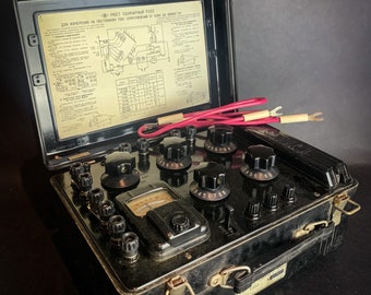 DC Measuring Bridge Resistance BOX, P333 R333 USSR, Russian Army, Bakelite Case Electronical  Military Tool, Cold War Era Tool, Bunker Art