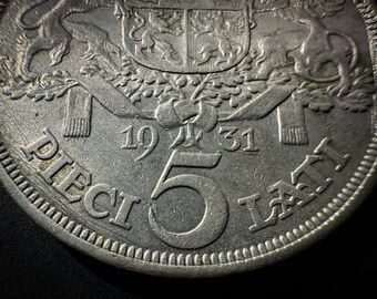 コレクター放出品】1931年 ラトビア 5ラティ銀貨 ミルダ 美品 il_340x270.5709547465_s4cx.jpg