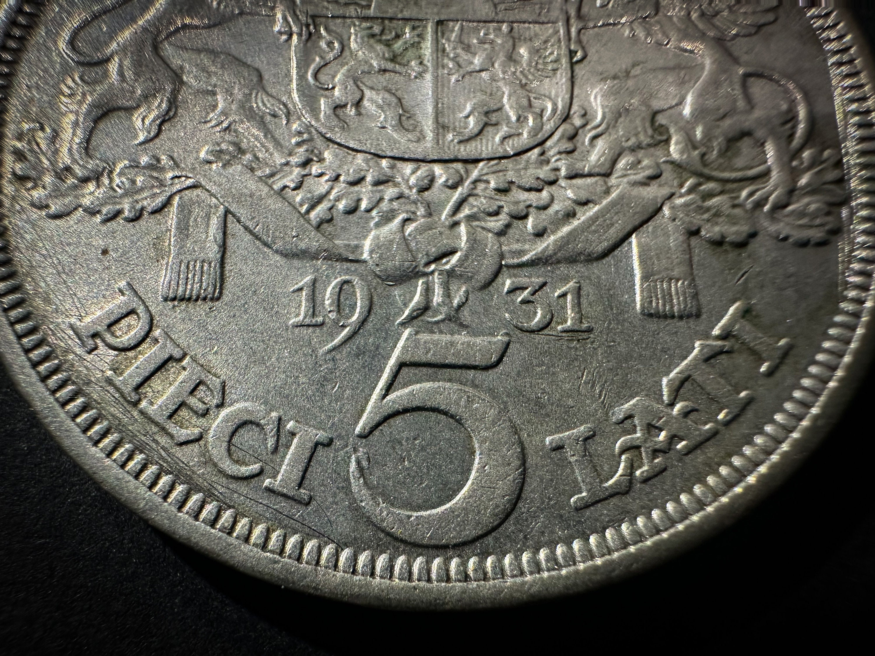 ラトビア 5ラチ 銀貨 1931年