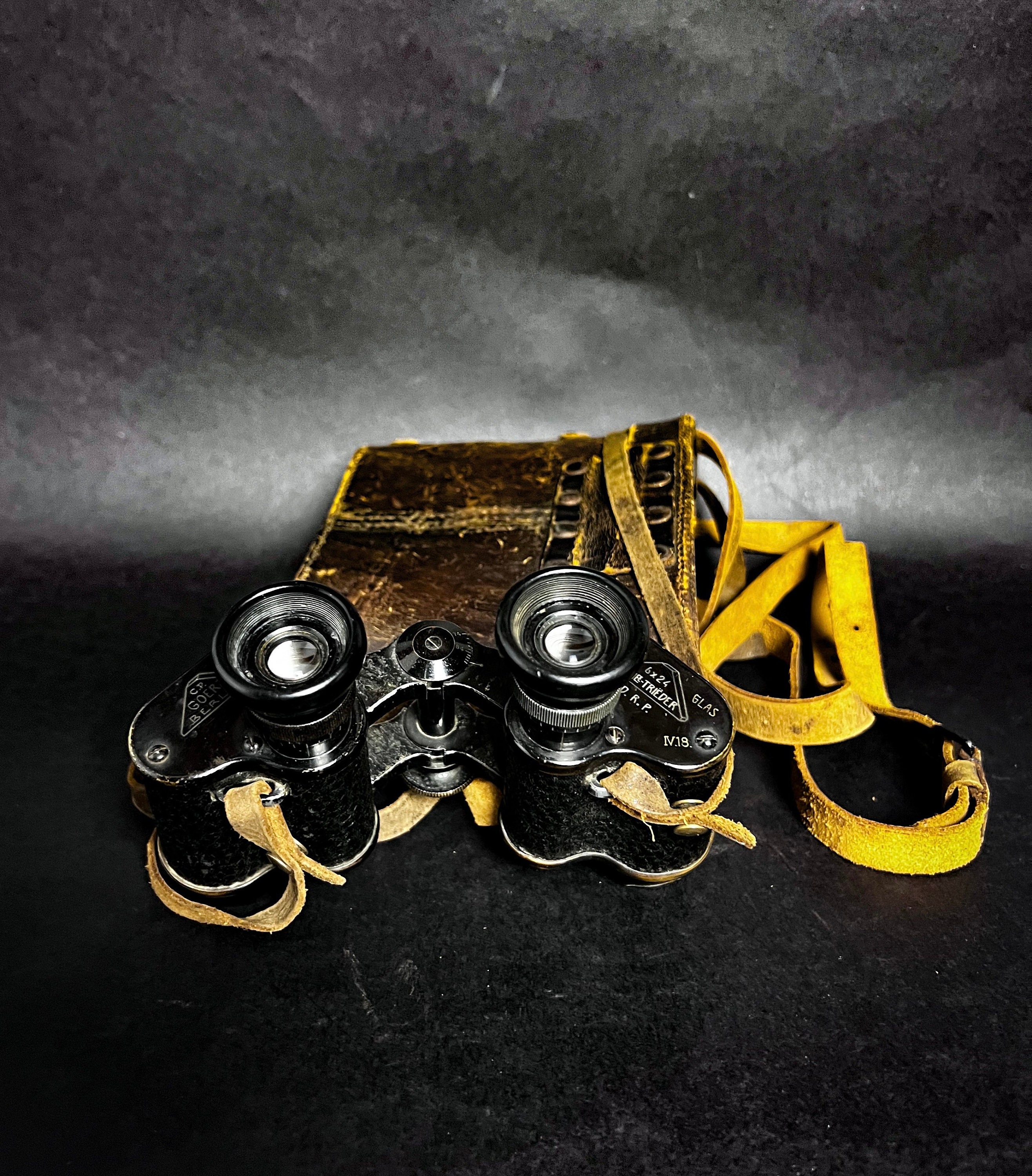 World War 1 infantry Binoculars, GOERZ Berlin, 6X24 Armie Trieder, DRP Binoculars, WW1 Field Gear, WW1 Soldier Gear, WW1 Military Optic