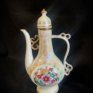 Cute Vintage Retro Decanter or wine Jug or Coffee Pot made USSR in 20 century. Rare east  style traditional pot.