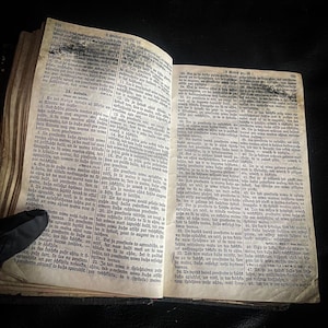 Old Loved and Used Bible, Antique 19th Century Latvian Religious Text, Christian Church Memorabilia, Hardcover Bible Stories, Catholic, Luth