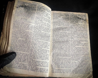 Alte geliebte und gebrauchte Bibel, antiker lettischer religiöser Text des 19