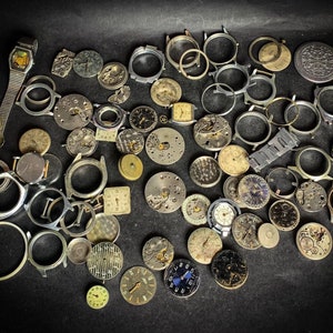 Lot2 1.6 pounds, 730 grams, Rare Mechanical Non Working Watches, Movements and Parts. Repair Parts Wathes. Steampunk Craft Decoration.