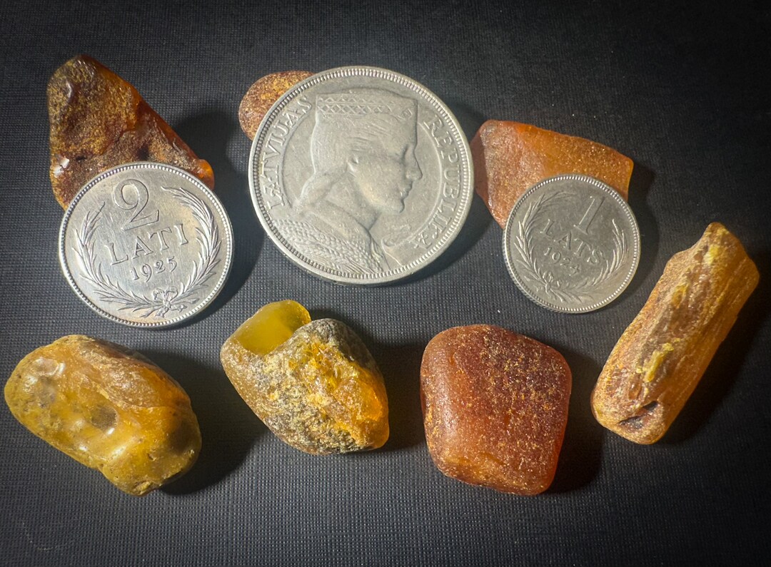 3 Latvian Silver Rare Coins 1, 2 & 5 LATI and 7 Baltic “gold” Genuine ...