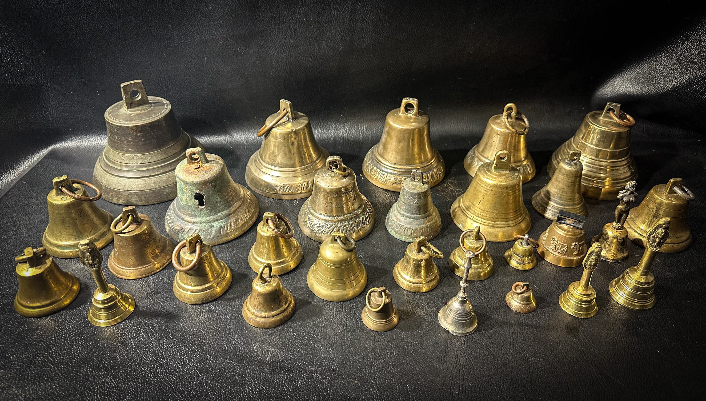 EMPIRE Authentic LARGE Antique Russian Bronze Ring Bell 19th