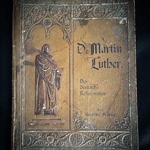 Antique Hardcover Evangelical Lutheran Church Book, Dr Martin Luther Historical Nonfiction Book, Christianity, Religion, German Language