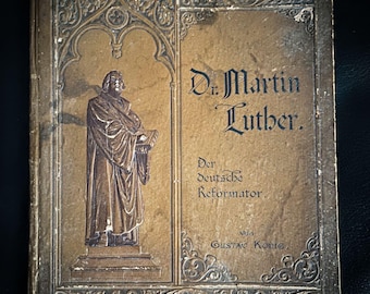 Antiek hardcover boek van de Evangelisch-Lutherse kerk, Dr. Martin Luther historisch non-fictieboek, christendom, religie, Duitse taal