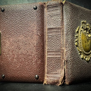 Ryska imperiets fotoalbum viktorianskt skåpkortalbum mässingsspänne mässingsprydnad antik mycket vacker bildramsdesign