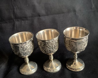 Vintage Melchior cupronickel metal shots. Retro party shots. Bar accessories. Gift. 1970s