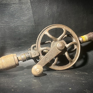 Antique Hand Drill Vintage Hand Tool Vintage Metal Tool Factory Industrial Tool Beautiful Quality Mechanical Drill