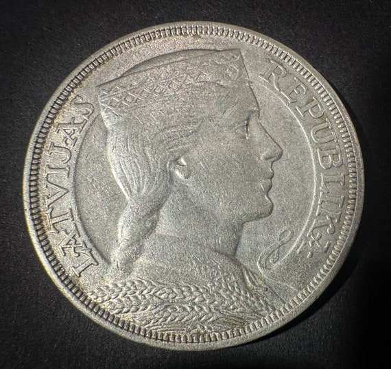5ラティ、銀貨、1931年ラトビアコイン、ミルダ銀貨、ピエチ・ラティ