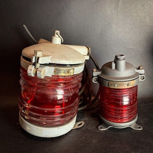 Luz de señalización para embarcaciones, linterna soviética de calidad, luz de navegación vintage, luz náutica pesada, luz roja para embarcaciones marinas, decoración para el hogar o el bar