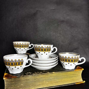 VINTAGE USSR baltic porcelain tea cups and saucers. Riga Porcelain Fabrique!
