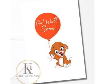 Get Well Soon Cards, Feel Better Soon Card, Funny Get Well Card, Thinking Of You Card, Well Wishes Card, Instant Download, Printable Card