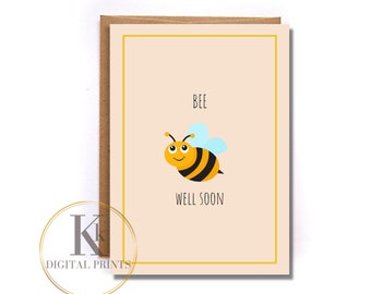 Get Well Soon Cards, Feel Better Soon Card, Funny Get Well Card, Thinking Of You Card, Well Wishes Card, Instant Download, Printable Card