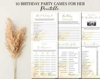 Birthday Party Games For Her, Birthday For Her, Games For Her, Party Games, 21st, 30th, 40th, 50th, Trivia Games, Printable, Boho, Bohemian