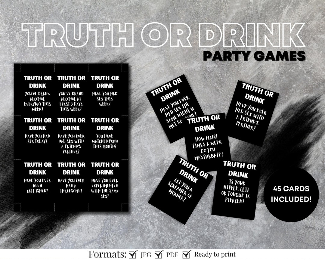 Truth or Drink Drinking Games, Drinking Card Games, Lets Get Drunk Game