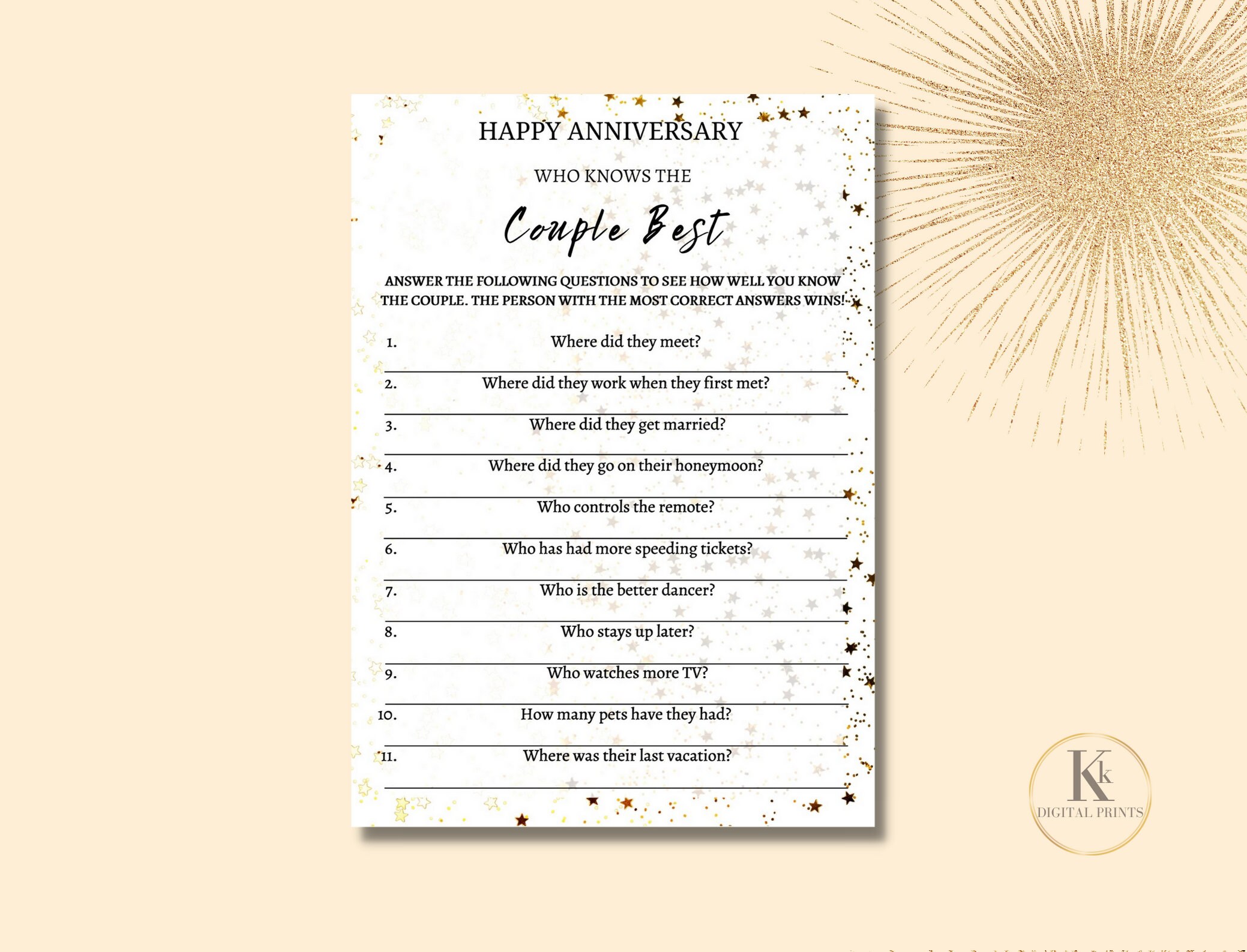 Anniversary Party Games, Games for Couples, Couples Games, Party Games ...
