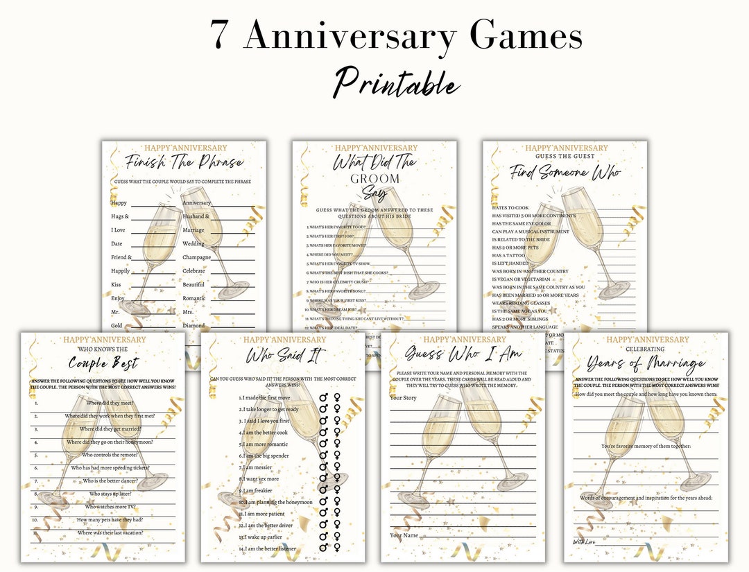 Anniversary Party Games, Games for Couples, Couples Games, Party Games ...
