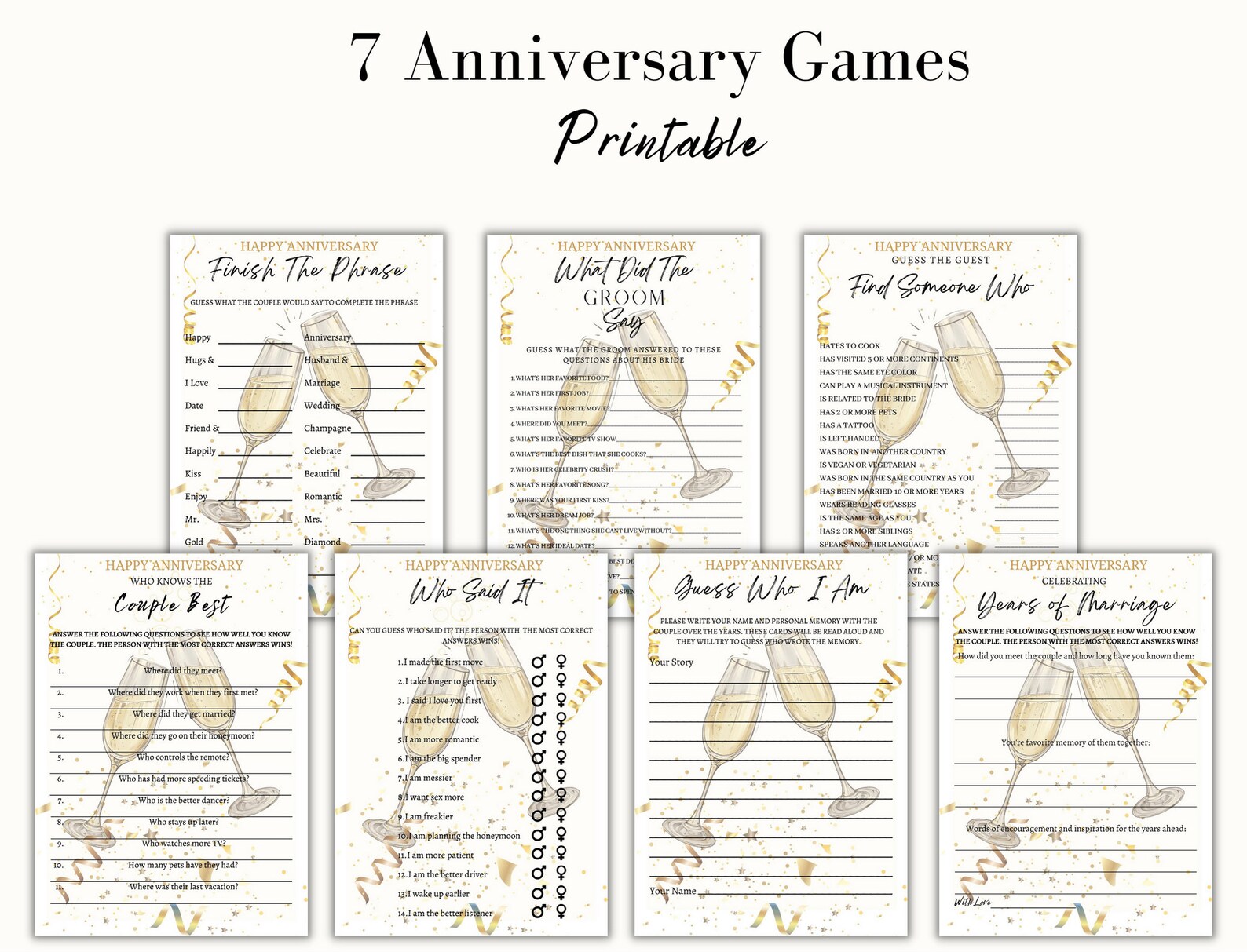 Anniversary Party Games, Games for Couples, Couples Games, Party Games ...