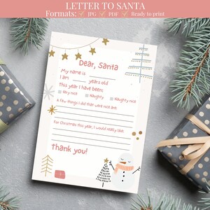 Carta ao Papai Noel, Carta de Natal, Carta para Imprimir ao Papai Noel, Editável, Download instantâneo, Correio do Pólo Norte, Cartão postal do Papai Noel