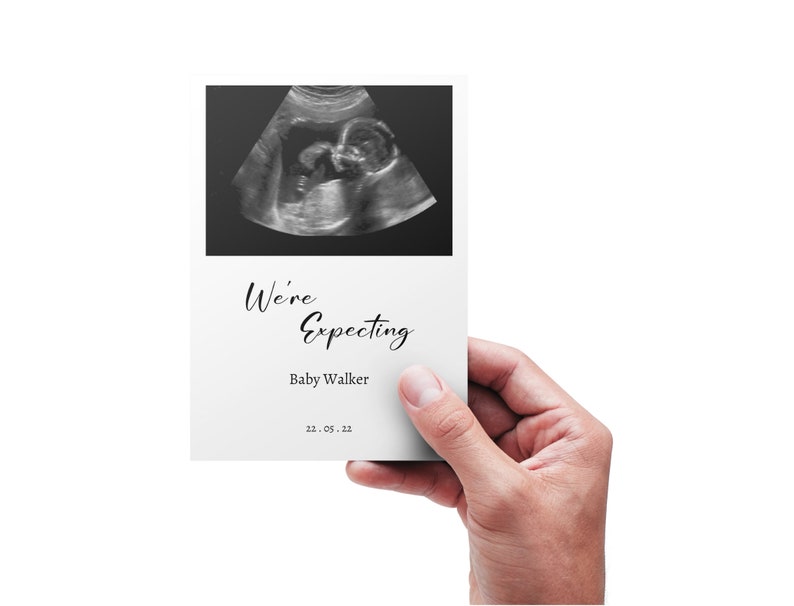Pregnancy Announcement Printable Card Photo Pregnancy Card Etsy