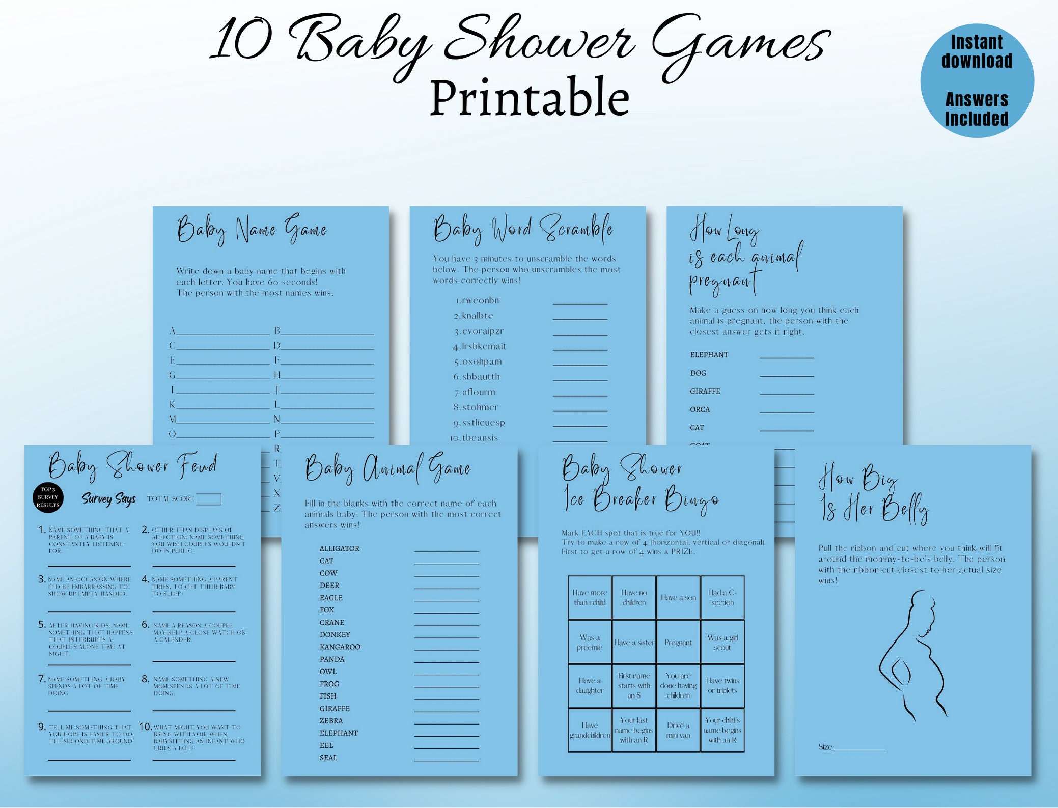 Modern Baby Shower Games Baby Game Bundle Shower Game - Etsy Modern Baby Shower Games Baby Game Bundle Shower Game - Etsy