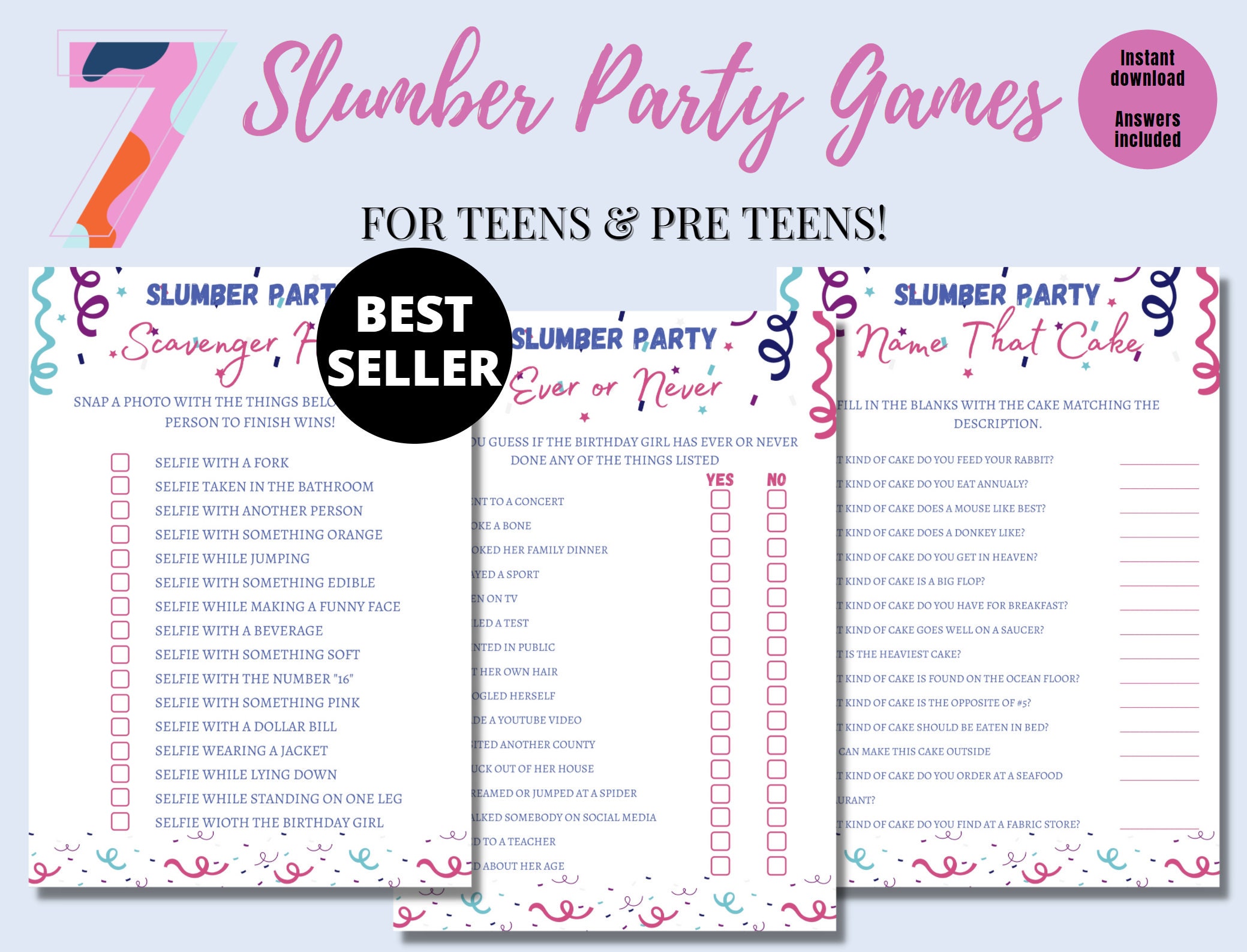 Teen Slumber Party Games Girl Birthday Birthday for photo picture