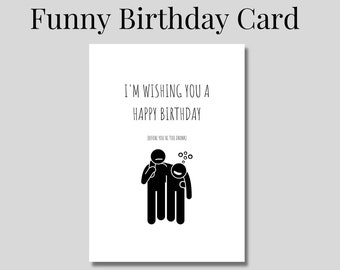 Funny Birthday Card, Naughty Card, Funny Cards, Birthday Gifts, Happy Birthday, Moms Birthday, Husbands Birthday, Instant Download