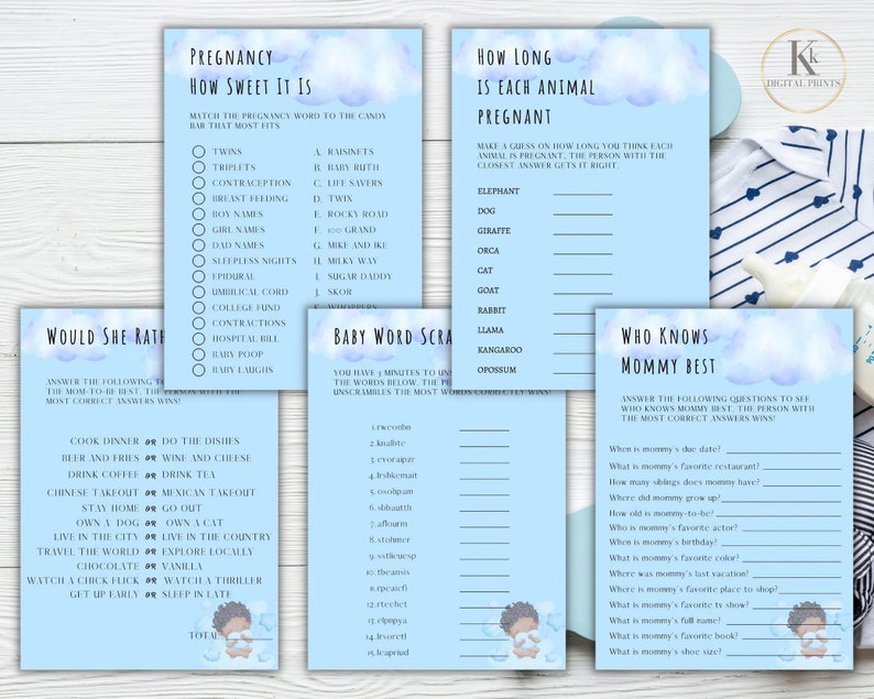 10 Baby Shower Games Bundle Baby Shower Games Package Etsy