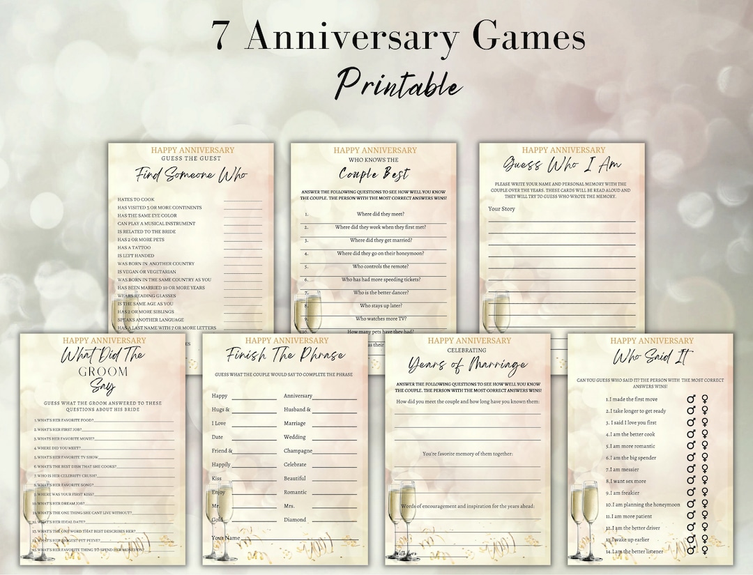 Anniversary Party Games, Games for Couples, Couples Games, Party Games ...