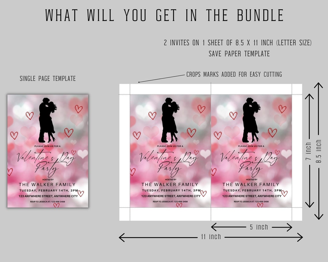 Galentine's Day Party Invitation Template, Valentine's Day Party