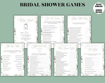 Bridal Shower Games, Bridal games, 10 Game Bundle, Wedding Shower Games, Trivia Games, He Said She Said, Couples Shower, Instant Download