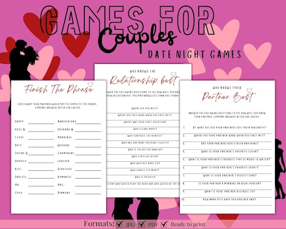 Date Night Games, Games for Couples, Couple Games, Date Night Ideas, Adult  Party Games, Anniversary Games, Instant Download, Printables 