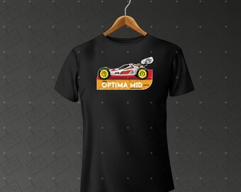 Kyosho Optima Mid Custom Turbo T Shirt, Radio Controlled merch, RC Racewear. Vintage Radio Control