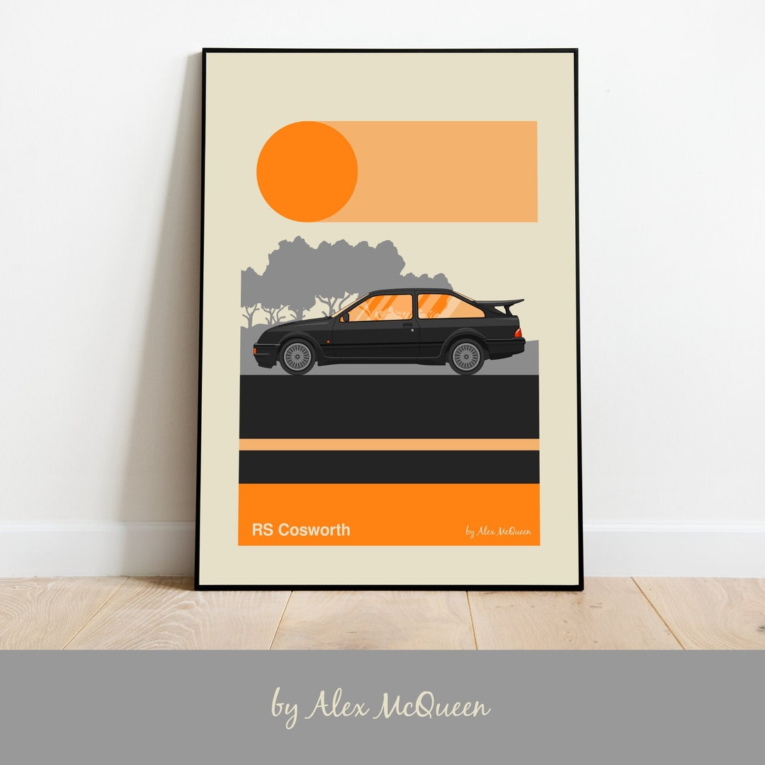 Ford Cosworth RS Retro Car Print - Etsy