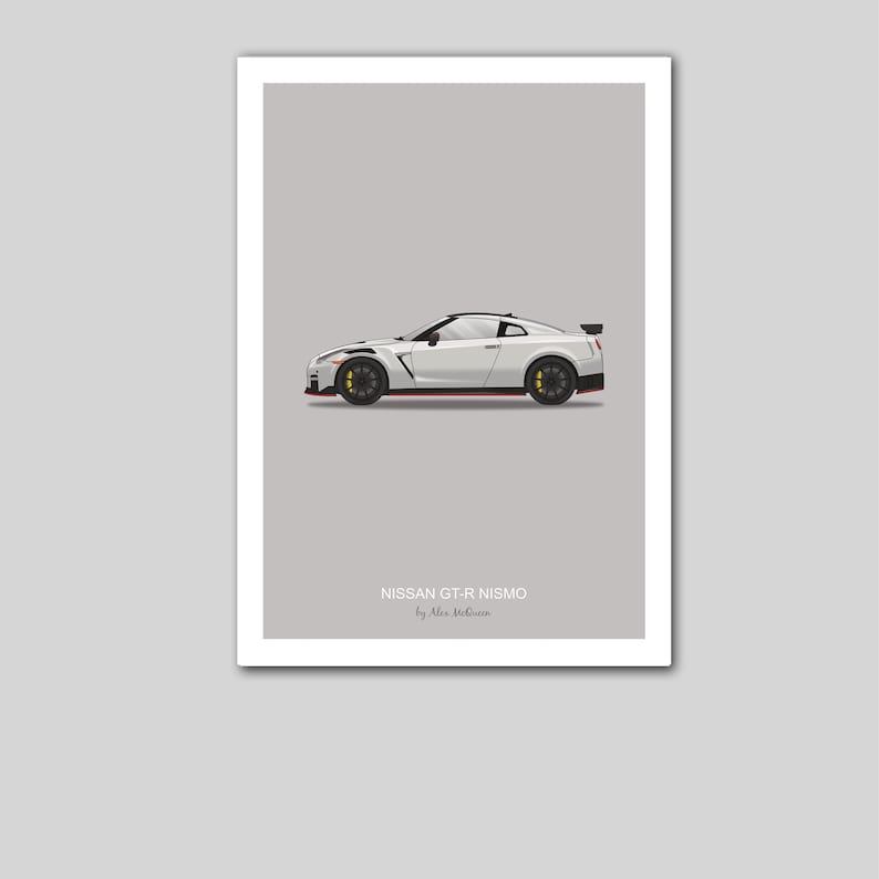 Nissan GT-R Nismo Poster Print Car Wall Art / Minimalist / Retro ...