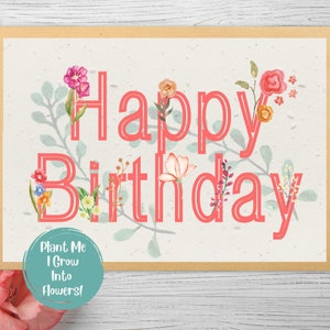 SEEDED, Plantable, Eco-Friendly, Birthday  Card, Flowers, Recycled, Wild Flowers, Bee Friendly