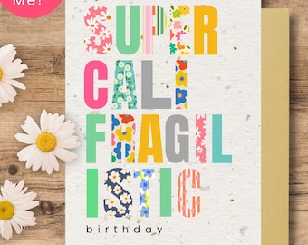 Biglietto d'auguri ecologico - Carta con semi piantabili - Biglietto d'auguri fatto a mano - Regalo sostenibile - Biglietto con fiori selvatici