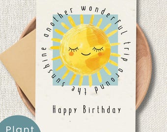 Biglietto d'auguri con fiori selvatici piantabili e busta in carta con semi / Regalo ecologico a zero rifiuti / Semi di fiori selvatici