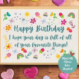 SEEDED, Plantable, Eco-Friendly, Birthday  Card, Flowers, Recycled, Wild Flowers, Bee Friendly