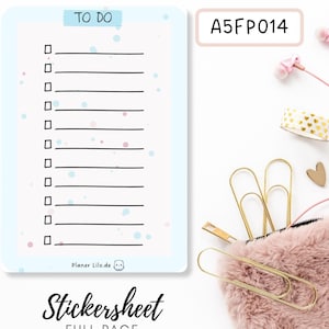 Autocollant FP014 Hobonichi Cousin Fullpage Sticker A5, Calendrier, autocollants de planificateur, autocollants de scrapbook, autocollants de journal