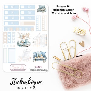 Pegatina S1244 Kit semanal Hobonichi Cousin. Pegatinas para diario, calendario, planificador, álbum de recortes y diario.